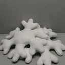 Qiuttnqn 2 Pcs Christmas Snowflake Decorative Throw Pillows,15.7" Soft White Faux Fur Plush Pillow Set,Cute Winter Snowflake Pillows for Bed Couch Sofa Indoor Home Christmas Decorations