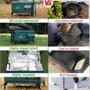 Indestructible Heated Cat House for Outside Winter, 100% Waterproof, Safe Escape Door, Insulated Outdoor Cat Shelter with Heater for Feral Barn Cat Kitty (Forest Green, 13"x17"x18")
