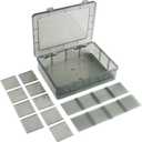 12 Girds Large Plastic Craft Storage Containers, Compartment Storage Container, Parts Storage Box with Adjustable Dividers for Sewing Arts, Washi Tape Batteries Electronics Parts and more (12 Grids (No Printed) 1 Pack)