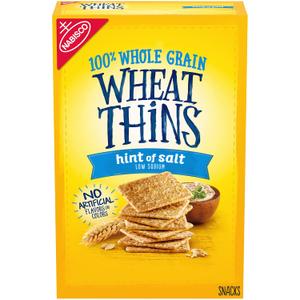 6 x Wheat Thins Hint of Salt Low Sodium Snacks, Whole Grain Wheat Crackers, Snack Crackers, 8.5 oz (EXP 08/09/26)