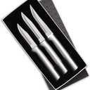 Rada Cutlery 3-Piece Paring Knife Galore Knife Gift Set , Made in USA, Silver Handles