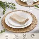 60 Pack 13.8IN Round Woven Placemats, Natural Bulrush Boho Farmhouse Mats