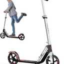 Scooter for Kids 6-12 & Adults | Adjustable Height, Foldable, Lightweight Aluminum Frame | Holds Up to 220lbs | Smooth Ride on Any Terrain | Big Wheel Scooter (red)