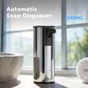Automatic Soap Dispenser Touchless 11.8oz 4-Level Adjustment Auto Hand Soap Dispenser Stainless Steel Battery Operated for Bathroom Kitchen Hotel
