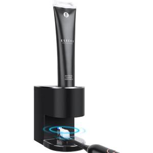 Automatic Toothpaste Dispenser Wall Mounted: Black Electric 6 Adjustable Levels Auto Toothpaste Squeezer Smart Rechargeable Touchless for Kids Adults - Bathroom - Replaceable Parts