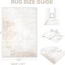 Area Rugs 5x7 Living Room: Washable Rug Modern Abstract Large Rug Soft Non Slip Neutral Rugs Stain Resistant Indoor Carpet for Bedroom Kitchen Dining Room Table Nursery Home Office Rugs(Beige,5'x7')