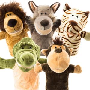 Animal Hand Puppets Set for Kids & Adults - 12.5" Premium Quality Soft Plush Toys with Movable Mouths - Perfect for Storytelling, Teaching, Preschool, Role-Play - Durable, Vibrant, Educational Puppets