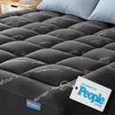 Niagara Sleep Solution Ultra Soft Queen Size Mattress Topper - Rayon Derived from Bamboo Pillow Top Mattress Pad for Back Pain Relief - Naturally Cooling for Hot Sleepers, Dark Gray
