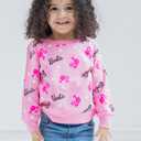 Barbie Girls' Crewneck Sweatshirt Toddler to Big Kid (Pink)