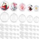 Jenaai 200 Pcs DIY Clear Fillable Christmas Ornament 5 Sizes Plastic Hanging Spheres Decorative Balls for Christmas Party Holiday Valentine's Day Wedding Home Decor