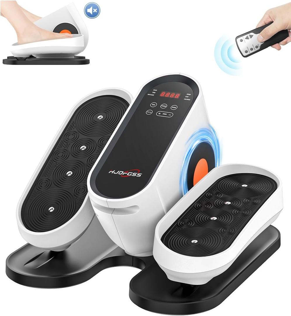 Under Desk Elliptical Machine, Electric Ellipse Leg Exerciser While Sitting for Seniors Adults, Leg Ercise Pro, Leg Exerciser While Sitting, Home Use Seated Ellipse Leg Exerciser (White)