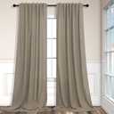 Pitalk Back Tab Linen Curtains 96 inches Long 2 Panels Set for Living Room Sliding Glass Door Dark Taupe Semi Sheer Curtains Light Filtering Canvas Cloth Linen Drapes 96 inch Floor to Ceiling Length