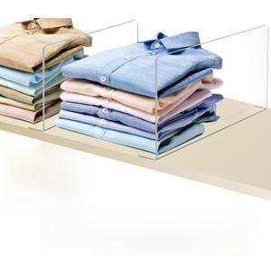 Acrylic Shelf Dividers for Closet OrganizationSweater Organizer for Closet -8pack 8 Tall Clear Plastic Shelf Dividers for Closets Shelves Cabinets