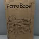 Pamo Babe Portable Playpen Foldable Playard for Baby and Toddler Mattress, Changing Table for Newborn Portable Playard (Black)