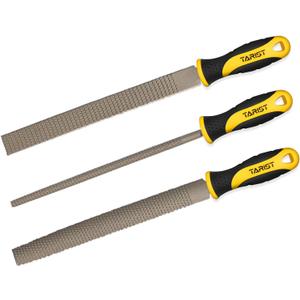 3-Piece 8" Wood Rasp File Set, Includes Flat/Half-Round/Round. For Woodworking & Sharping Wood
