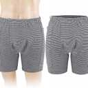 Urine Bag Pants Incontinence Care Trousers Catheter Underwear for Elderly Urinate Drainage Bag Shorts with Double Pockets Incontinence Underpants for Men Women (3XL)