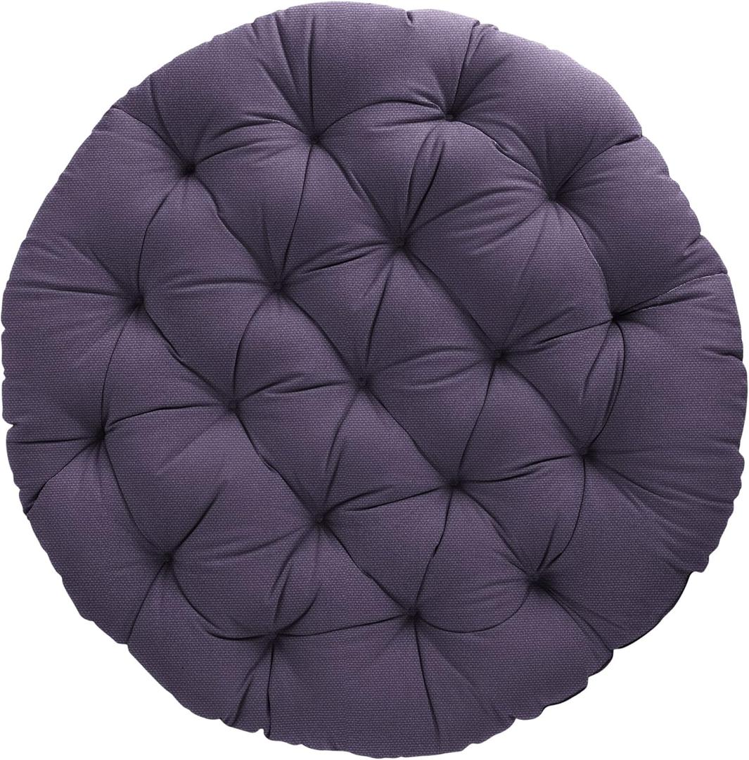 Sorra Home Tufted Papasan Cushion - Bucket & Moon Chair Comfy Round Cushion - Floor Pillow with Plush Foam for Indoor Furniture (Frame Not Included) - Dark Lilac (48" x 48" x 4")