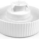 Ceramic Cat Water Fountain, 2.1L/71oz Cupcake Pet Water Fountain for Cats and Dogs, Ultra-Quiet Pump Pet Fountain with Replacement Filter and Foam (White)