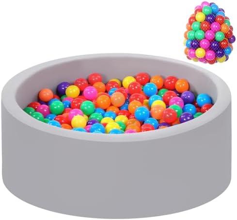Foam Ball Pit for Toddlers with 100 Balls, Large Baby Ball Pit for Babies with Soft Memory Sponge, Indoor Outdoor Baby Playpen, Kids Play Ball Pool