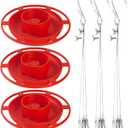 3 PCS,Birds Feeder for Outside Hanging,Wild Birds Feeders Suitable for Mason Jar (2.75 in Diameter-8/16/24/32oz) No Jar Included,Birds Feeders as Garden Gift,Red