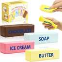 Butter Squishy 4 Pack - Slow Rising Squishy Toy | 4 different colors Squishies Butter Squeeze Toy for Stress Relief,Portable Desk Toy for Adults, Party Favors & Gifts