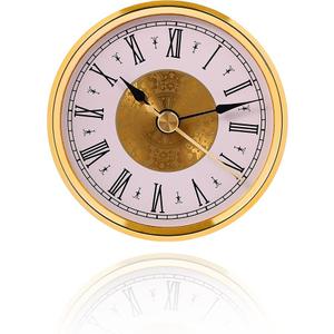 Clock Insert Replacement 80mm (3.15 Inch), Roman Numerals Clock Part, Small Clock Mechanism Battery Operated, Fit Hole of Diameter 76mm(3 inch) - Gold