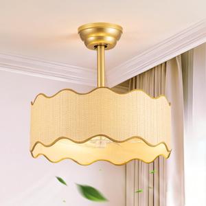 18Boho Caged Ceiling Fan with Light,Rattan Fandelier Ceiling Fan with Light and Remote Control,Farmhouse Chandelier Fan for Bedroom, Living Room,Kitchen,Foyer(6 Speed, Timing Adjustable Height)