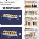 8 Tier Pantry Door Organizer, 2 IN 1 Over the Door Pantry Organizer with Metal Adjustable Baskets,Spice Rack Wall Mount or Door Organizer, Door Spice Rack for Pantry