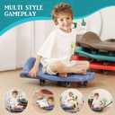 Large Scooter Board for Kids, Plastic Floor Scooter Board with Handles and Buckle, Gym Scooters for Indoor Outdoor Sports,Sensory Training