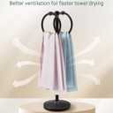 18" Hand Towel Holder Stand with Double Ring, Oil Rubbed Bronze