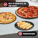 BAKKENMASTER Bakken Swiss Pizza Tray Set 3-Piece  Gray Coating, Non-Stick, Round Steel Pizza Pans - Dishwasher Safe, Premium Bakeware for Home Cooking