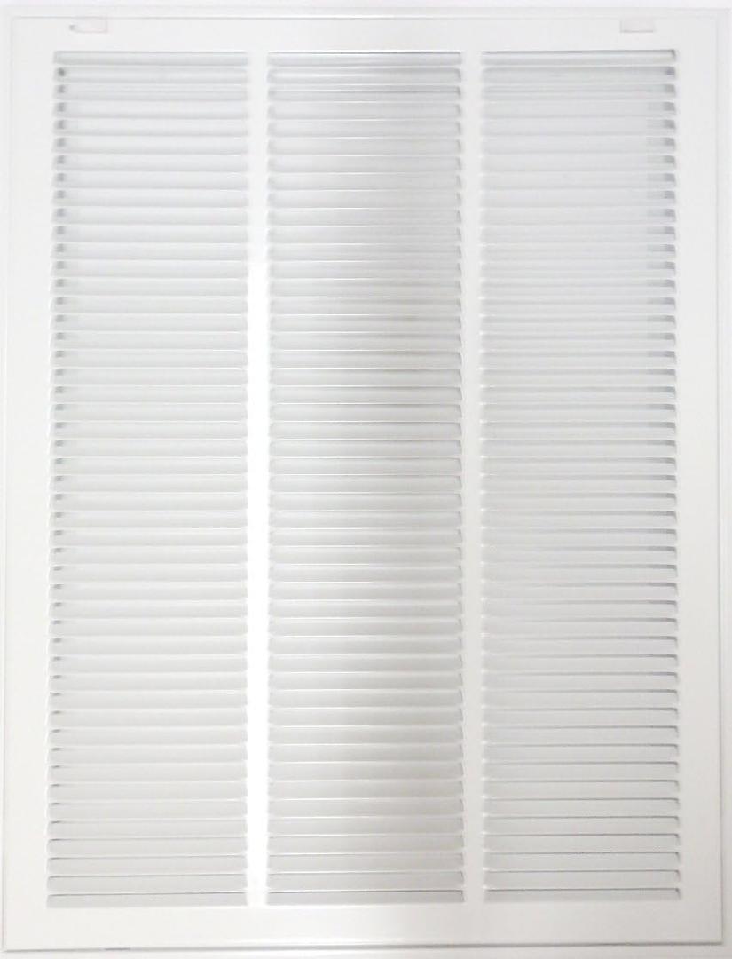 18" X 26" Steel Return Air Filter Grille for 1" Filter - Easy Plastic Tabs for Removable Face/Door - HVAC Duct Cover - Flat Stamped Face -White [Outer Dimensions: 19.75w X 27.75h]