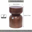 Solid Wood Stool & Sofa Side Table, Rustic Hourglass Wabi-Sabi Accent Coffee Table, Household Bedside Tables, for Living Room, GardenHotel Decoration (Size:12.6x17.7IN) (C)