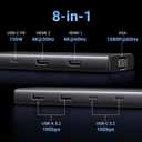 UGREEN 8 in 1 USB C 4K Docking Station Dual Monitor, Triple Display USB C Hub with 2 HDMI, VGA, 2 USB A&C 3.2 Ports, 100W PD, Compatible for MacBook, Dell, HP, Lenovo, Surface etc