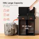 150L Double Laundry Hamper With Lid, Large Clothes Hampers with Removable Bag, Laundry Hamper 2 Section for Bathroom, Bedroom, Laundry Room, Dorm, Black