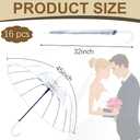 1Umbrella Wedding Style Stick Umbrellas Large Windproof Bubble Umbrellas Rain Umbrellas with J Hook Handle for Bride Groom Gift