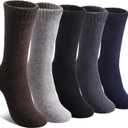 LINEMIN Wool Socks for Women Winter Warm Hiking Thick Warm Cozy Boot Crew Gift Socks 5 Pairs, One Size