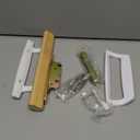 Patio Sliding Glass Door Handle with Mortise Lock 45 Keyway, Non-keyed Oak Wood Inside Handles and Zinc Diecast Outside Pull, 3-15/16" H.C., Non-Handed, White