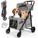 RIDYEE Foldable Dog Stroller for Small & Medium Dogs & Cats up to 44 lb | All-Terrain Shock Absorbing Wheels, Ventilated & Fully Shaded, Low-Entry Design, Lightweight