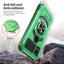 Ailiber Phone Case for AT&T Motivate 4 with Screen Protector, Cricket Icon 5 Case with Kickstand, for Magnetic Car Mount, Heavy Duty, Shockproof Protective Phone Cover for ATT Motivate 4-Green