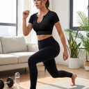 Hybrid & Company Women's Super Comfy Sports Bras Support Crop Top Bralette for Yoga Gym (Black, S)
