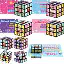 WorldBazaar 24 Packs Valentine Cubes for Kids with Cards Animal Puzzle Flip Cubes School Classroom Exchange Gift Prizes Valentine Party Supplies