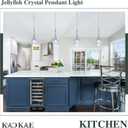 LED Pendant Light Kitchen Island Jellyfish Crystal Pendant Lights Dimmable Chrome Modern Hanging Light for Bedroom Bathroom Living Room 6000K Cool White, 1 Pack