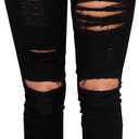 Ripped Skinny Jeans for Women High Waisted Stretch Slim Fit Distressed Butt Lifting Denim Jeans Pants (Large, Black)