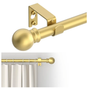 Curtain Rods for windows 32-48 inch, 5/8 inch Decorative Gold Splicing Heavy Duty Metal Curtain Rod set with Brackets