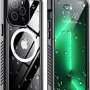 Temdan Magnetic for iPhone 13 Pro Case Waterproof,Built-in Screen Protector[IP68 Underwater][Upgrade Military Dropproof][Compatible with MagSafe] Full Body Shockproof for Phone Case 6.1'' - Black