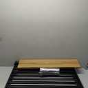 AGESISI Freestanding Dog Gates with Door Walk Through, Extra Wide Doggy Door 100" W x 29" H Pet Gate Safty 4 Panels Dog Fence for Stairs, Doorways, Black