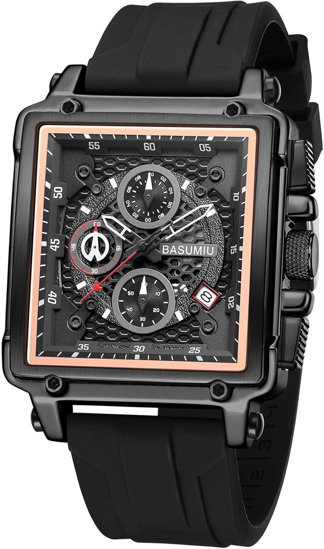 Mens Luxury Military Wrist Watches for Men Waterproof Dress Black Waterproof Work Fashion Sports Watches