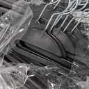 Amazon Basics Non-slip Heavy Duty Plastic Hanger with Rubber and Horizontal Bar, Pack of 50, Gray