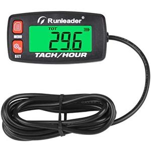 Runleader Gas Engine Hour Meter, Maintenance Tachometer for Riding Lawn Mower Tractor Generator Chainsaws Marine ATV Motorcycle Snowmobile Air Compressor(Red), Pack of 2